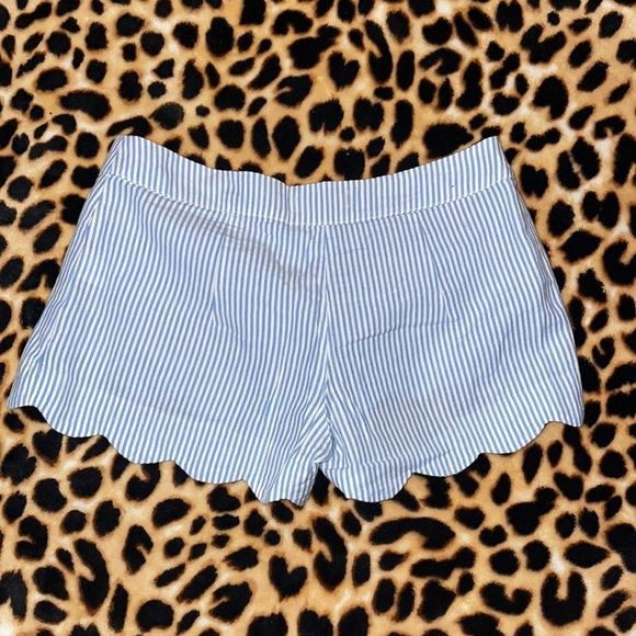 •RED CAMEL•NWOT blue seersucker scalloped hem cotton shorts in size 0. - Picture 7 of 7